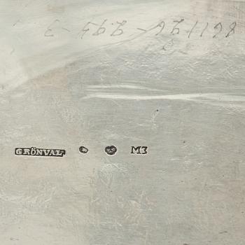 A Swedish Empire silver candle snuffer and tray, Stockholm 1818-1819.