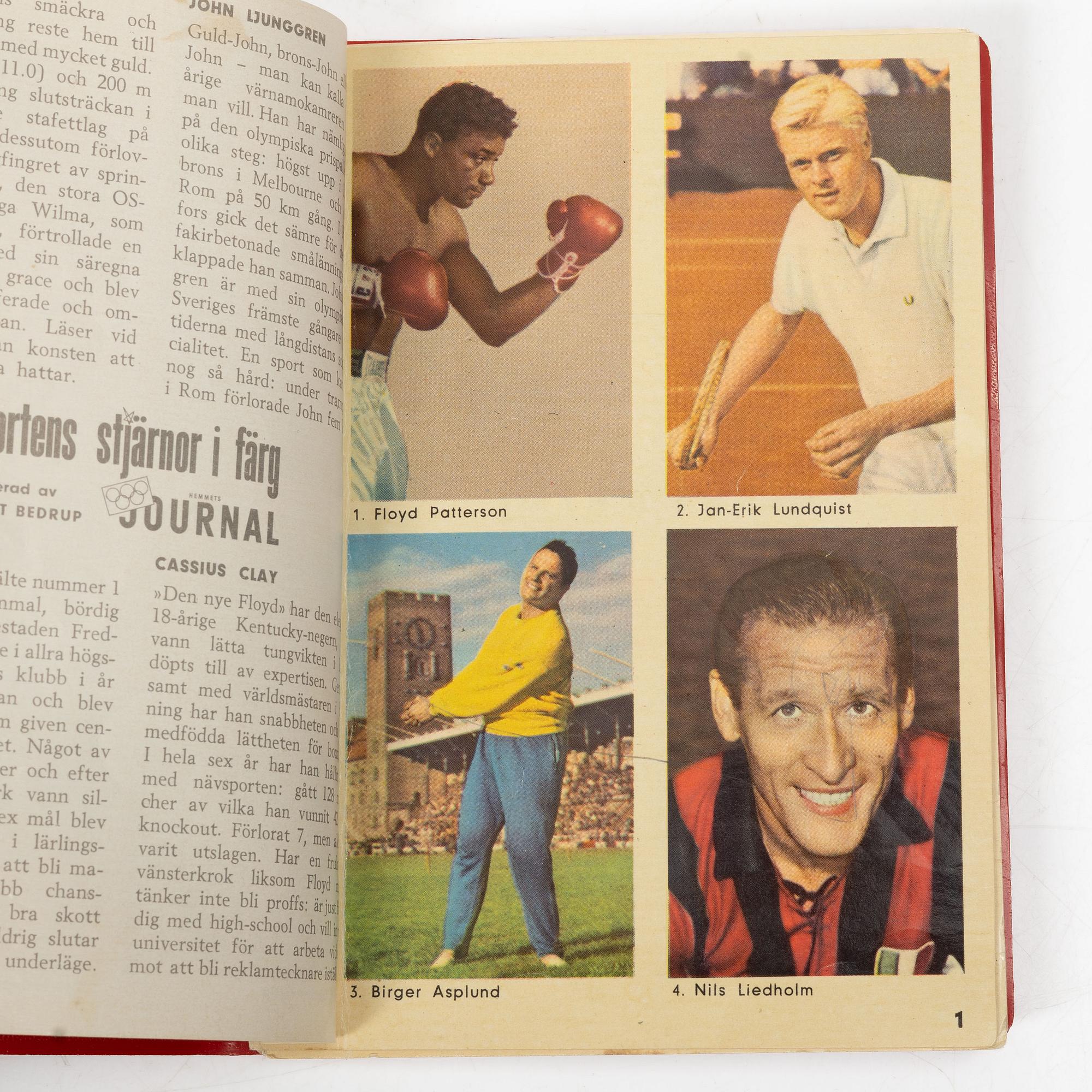 Trading cards, “Sportens stjärnor”, published by Hemmets Journal, 1960s.