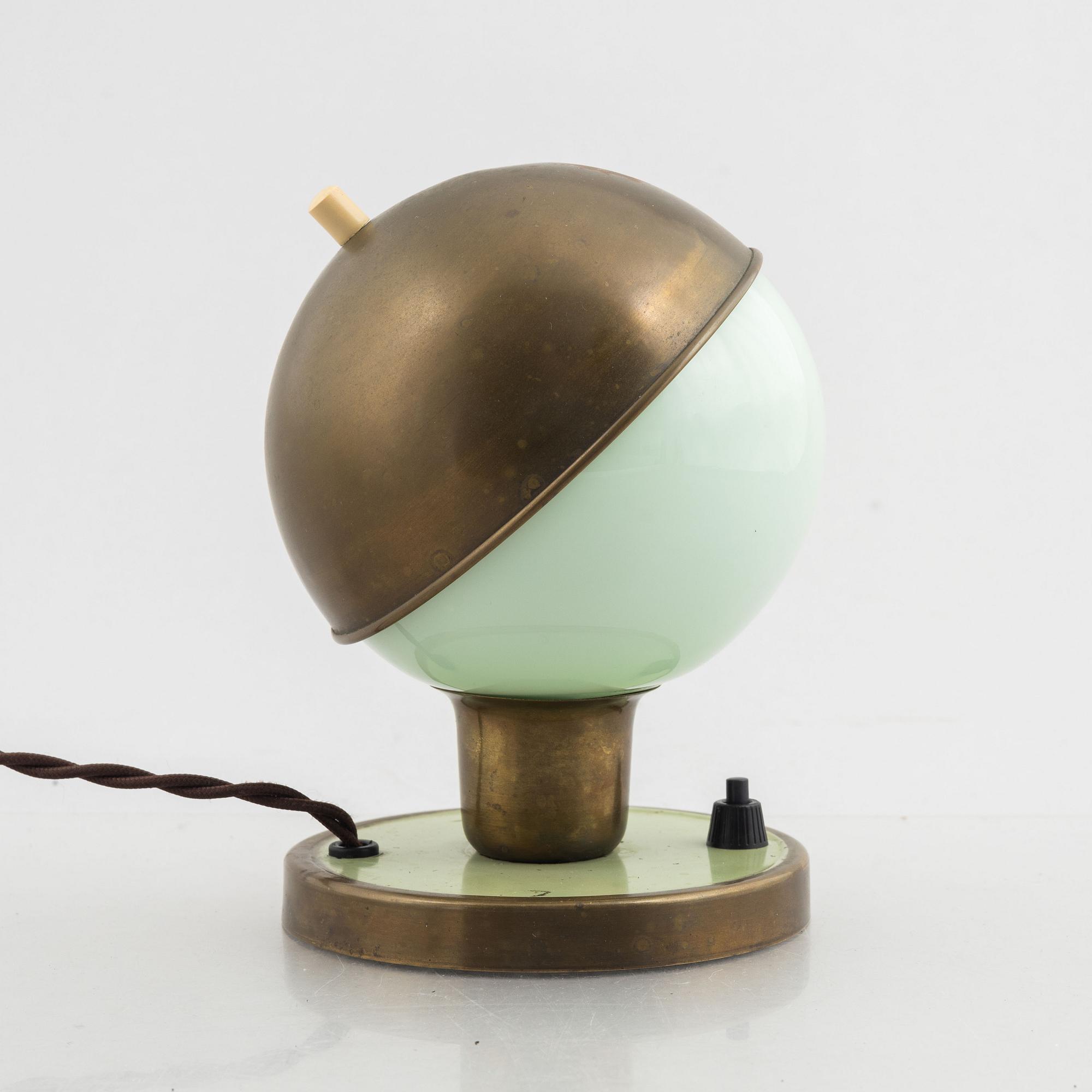A functionalist style table lamp, Sweden, 1930s.