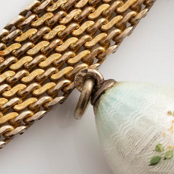 Necklace with 22 miniature Easter eggs, one of which is by Carl Fabergé.