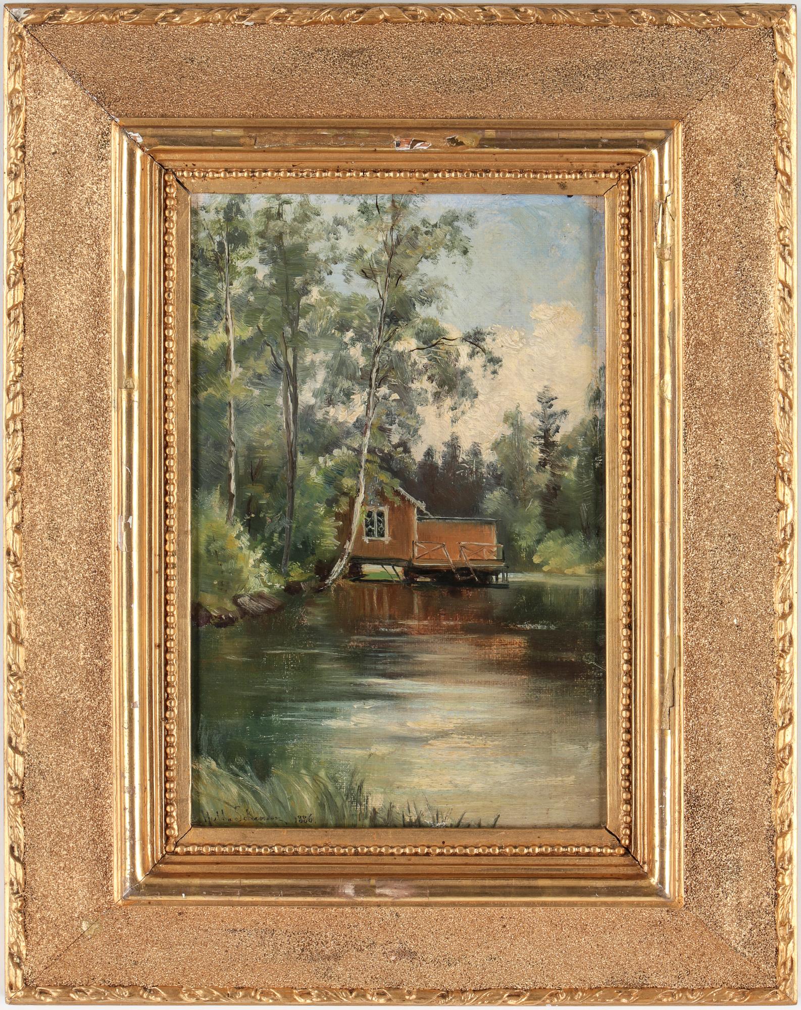 HULDA SCHENSON, olja på duk, signerad samt daterad 1886.