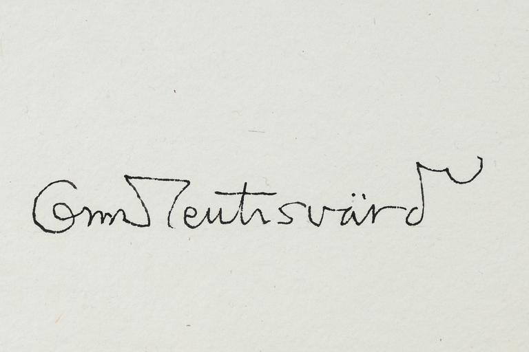 Oscar Reutersvärd, tusch, signerad.