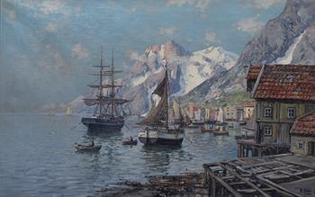 Per Petri, At anchor in Lofoten.