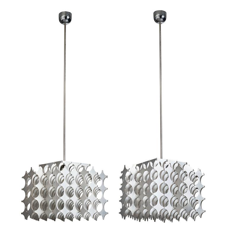 Mario Marenco, a pair of "Cynthia" ceiling lamps, for Artemide, Italy 1968.