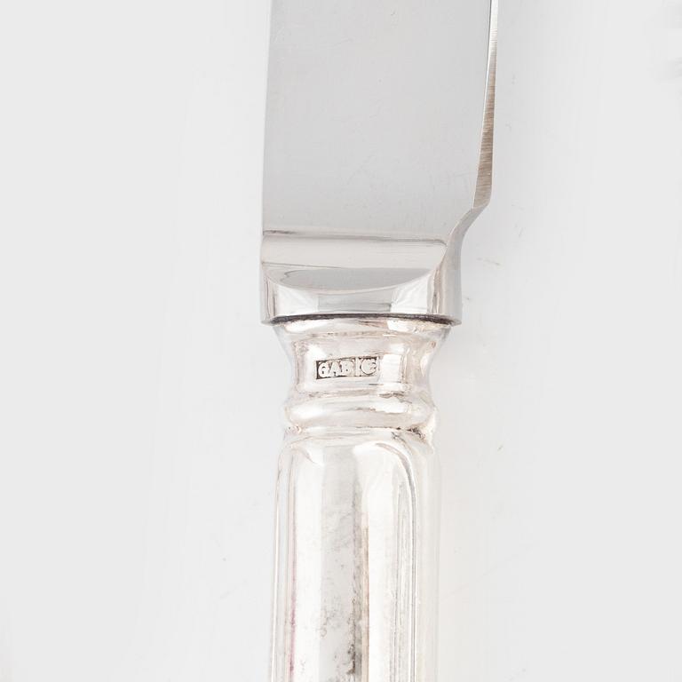 Bestickservis, 60 delar, silver, "Svensk rund", GAB, bl.a. Eskilstuna 1957.