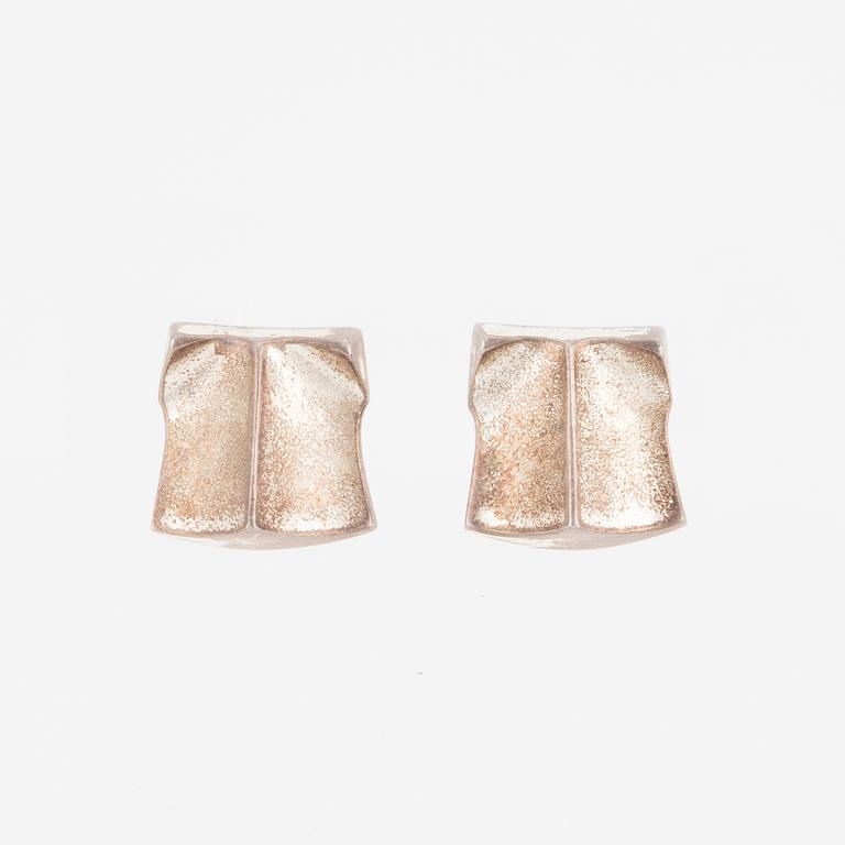 Lapponia, örhängen, ett par samt två ringar och brosch, silver.