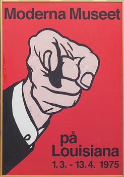 ROY LICHTENSTEIN, efter, utställningsaffisch, "Moderna museet på Louisiana", 1975.