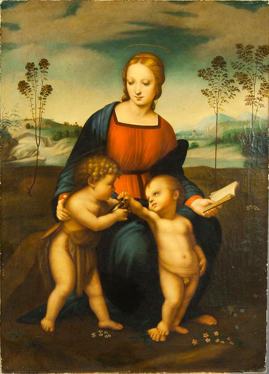 T. BERTI, Rafaelin mukaan, öljy kankaalle, 1800-luku.