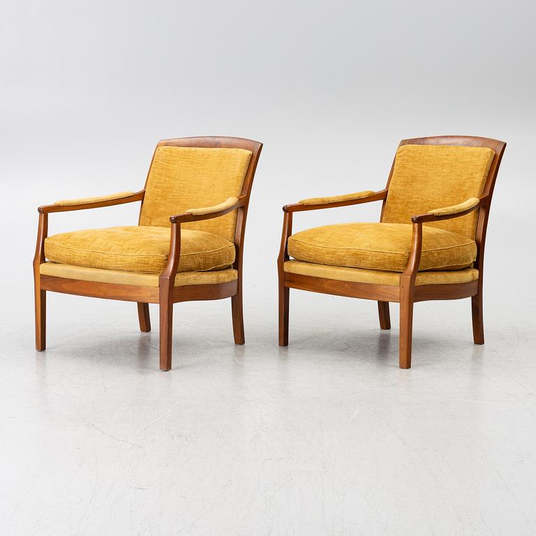 Kerstin Hörlin-Holmquist, a pair of 'Famnen' armchairs, Sweden, second half of the 20th century.