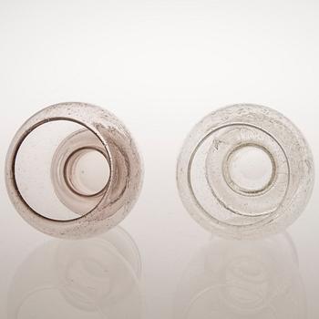 KAJ FRANCK Four Sargasso Glass Items, signed Nuutajärvi Notsjö.