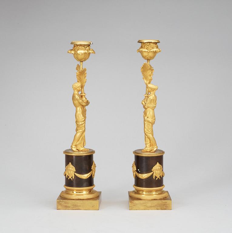 A pair of Louis XVI late 18th Century candlesticks.