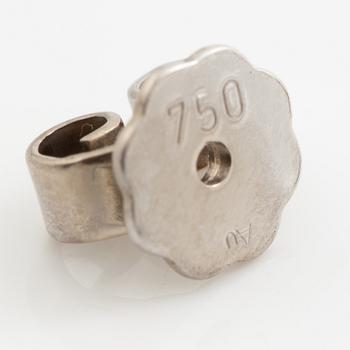 Earrings, a pair, 18K white gold with brilliant-cut diamonds totalling 0.60 ct.