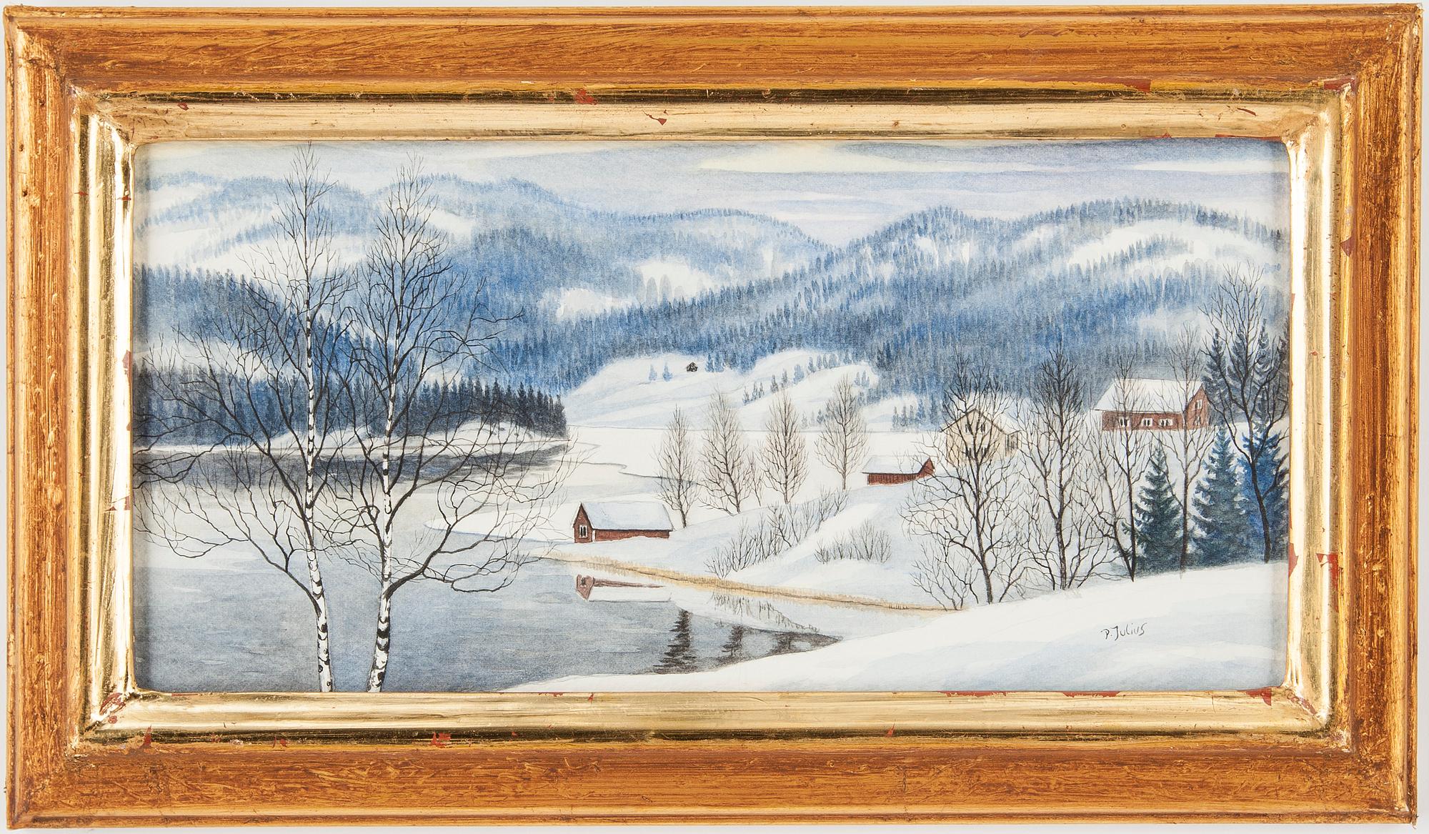 PER JULIUS, akvarell, signerad.