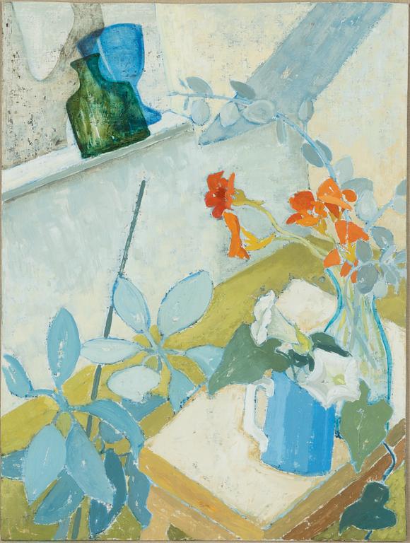 Angela Verren, "Nasturtium and blue".