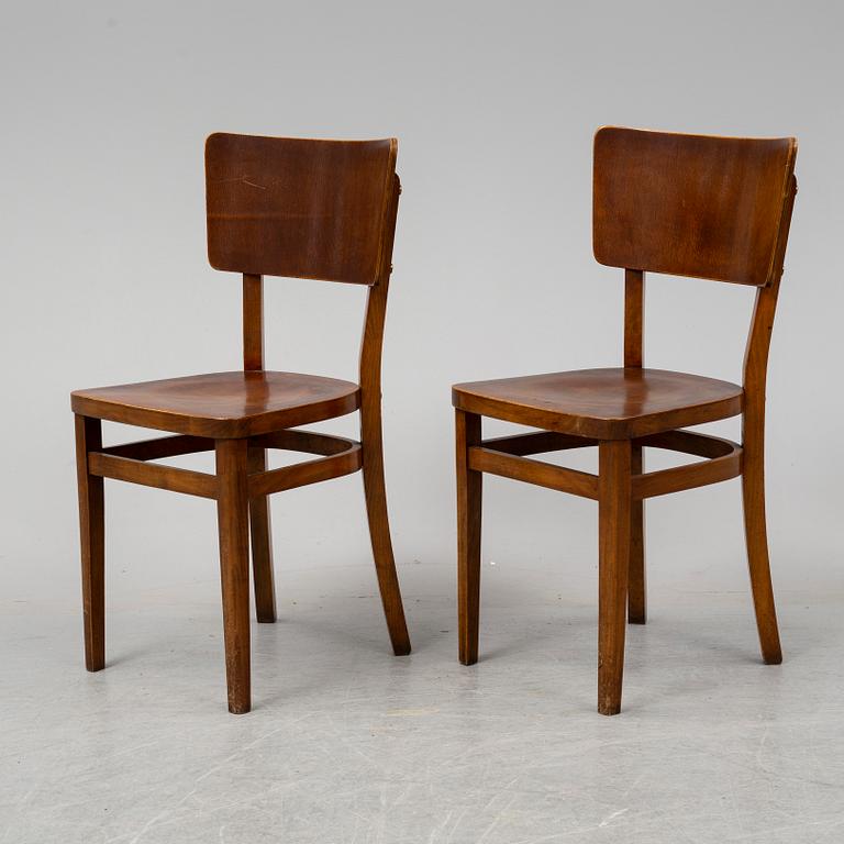 A set of 6 cafe chairs, early 20th Century.