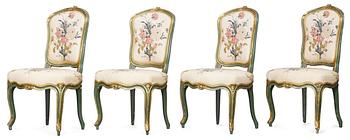 965. Four Swedish Rococo chairs.