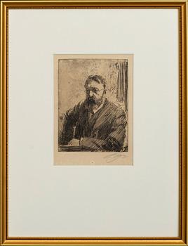 Anders Zorn, a signed etching from 1909.