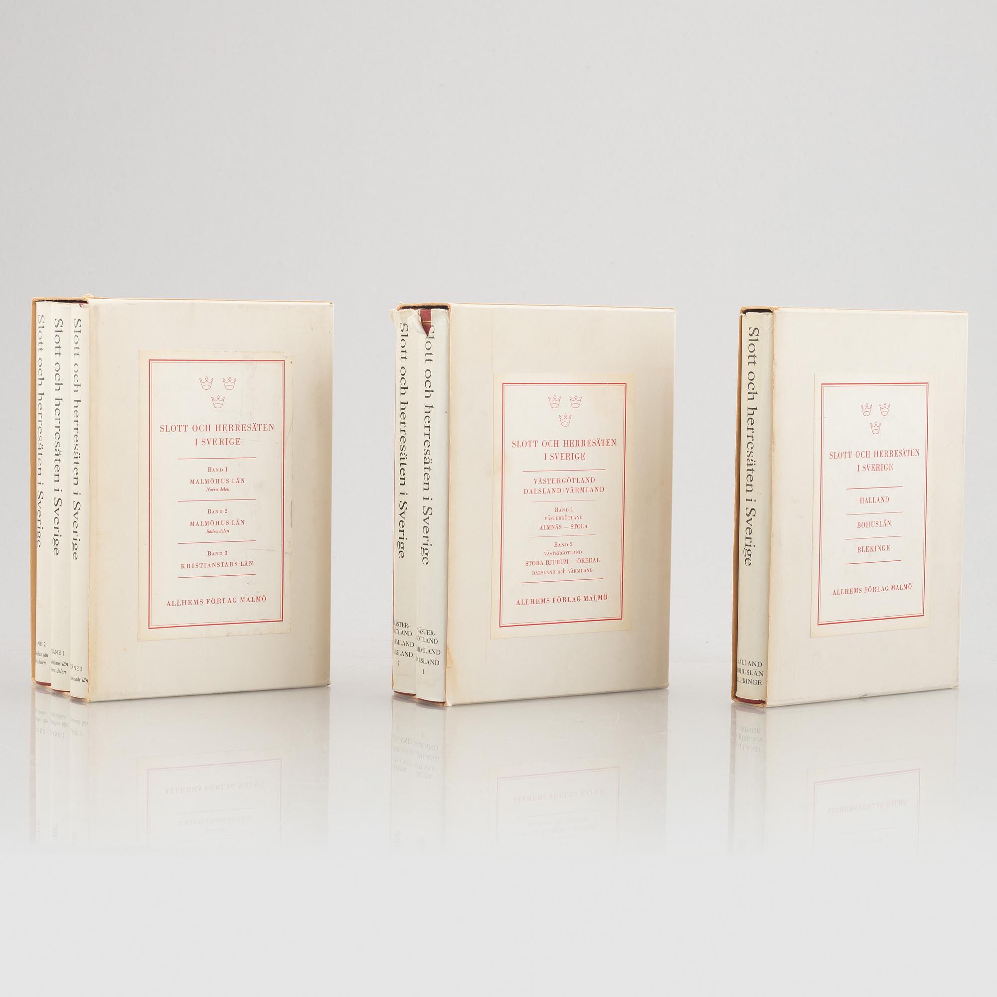 Books, 'Svenska Slott och Herresäten', 18 volumes, Allhems Förlag ...