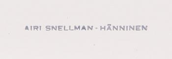 Airi Snellman-Hänninen, an original draft for a rug, mixed media, stamp signature.