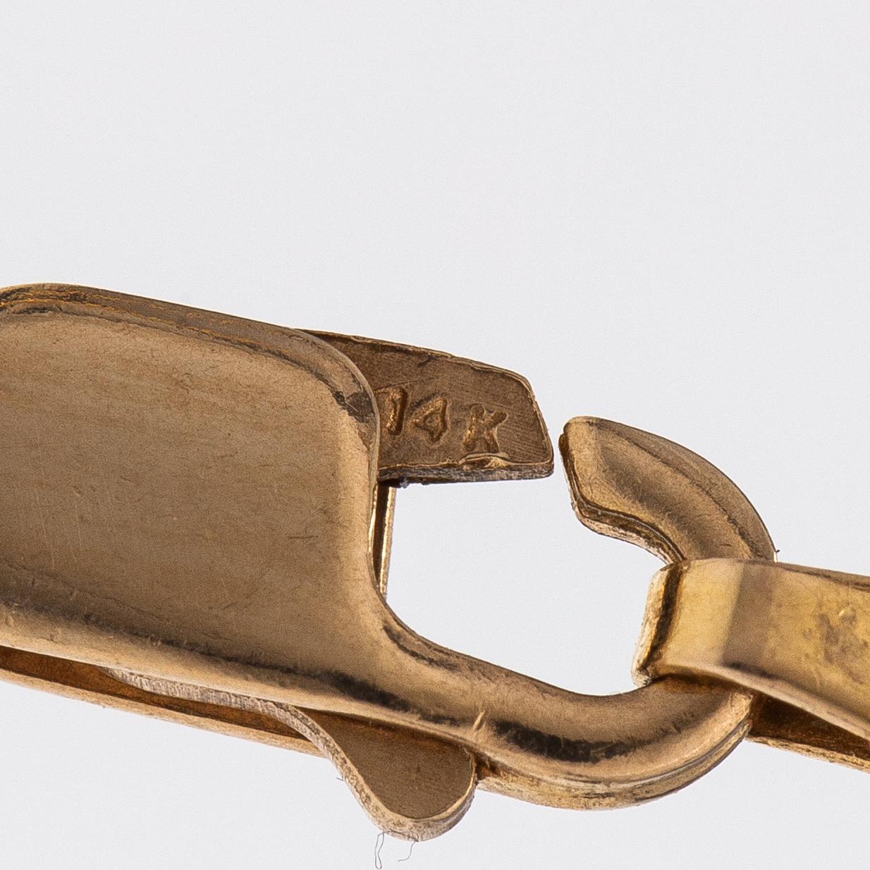 Kaulakoru, 14K kultaa ja timantteja n. 0.23 ct yht.