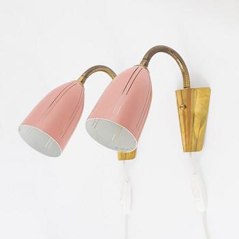 A pair of wall lights, mid 20th Century.