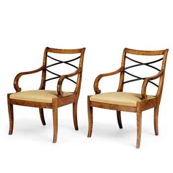 250. Carl Malmsten, a pair of armchairs, Swedish Grace, Svenska Möbelfabrikerna Bodafors, 1920s.