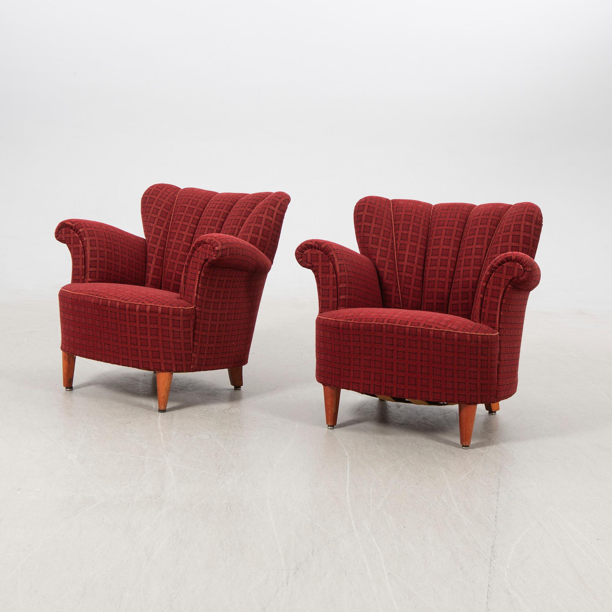 Armchairs, a pair, Swedish modern, 1940s.