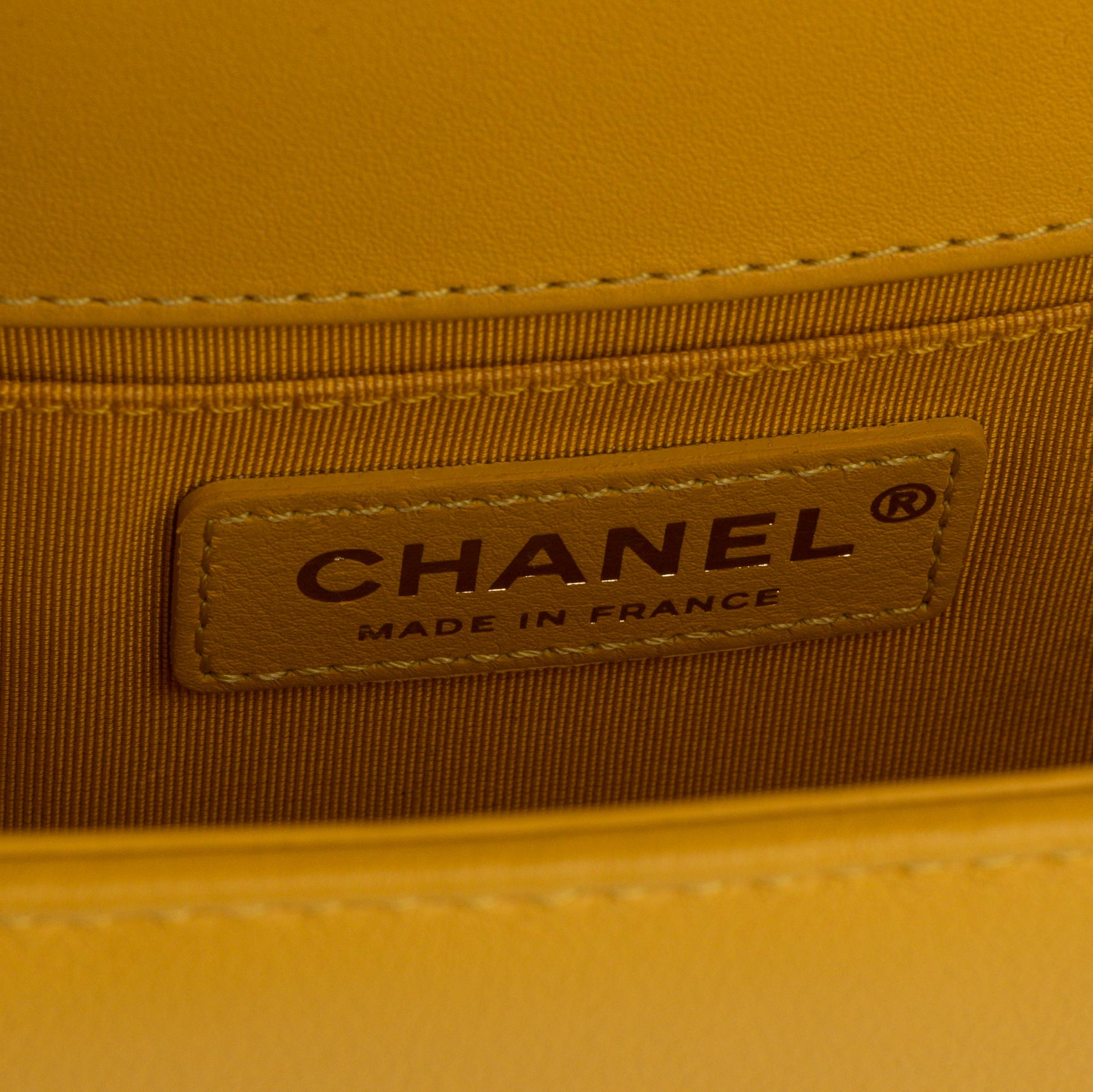 Chanel, a yellow quilted leather 'Boy Bag', 2018.