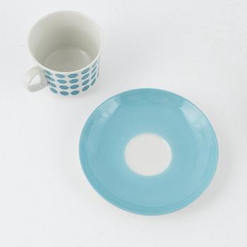 Coffee cups with saucers, porcelain, Arabia, Finland (17 pieces).