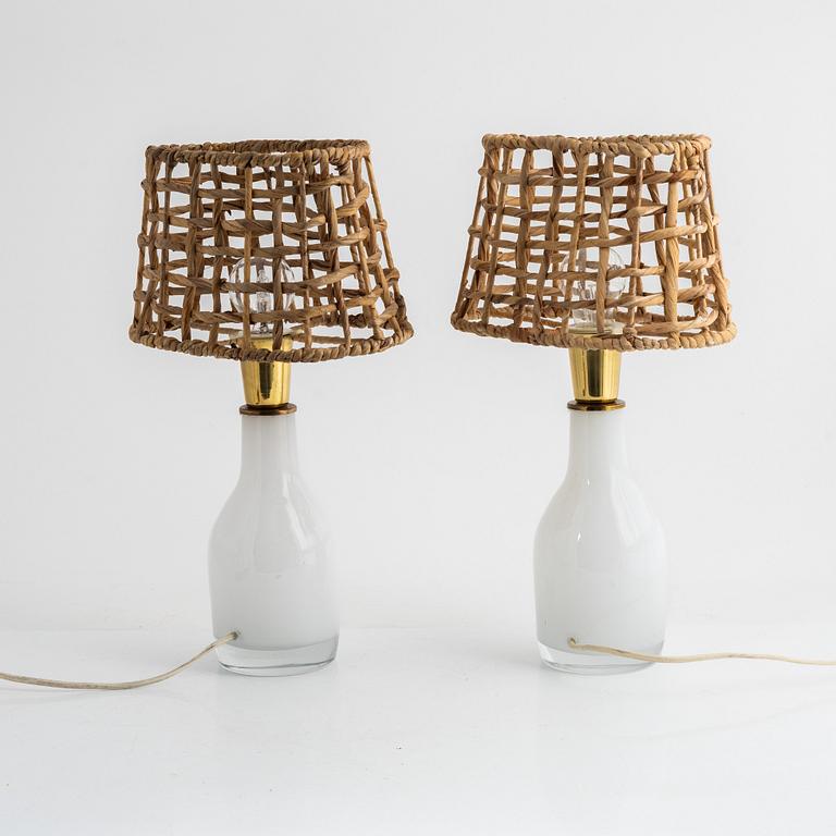 Reijmyre Glasbruk, a pair of glass table lamps, end of the 20th century.