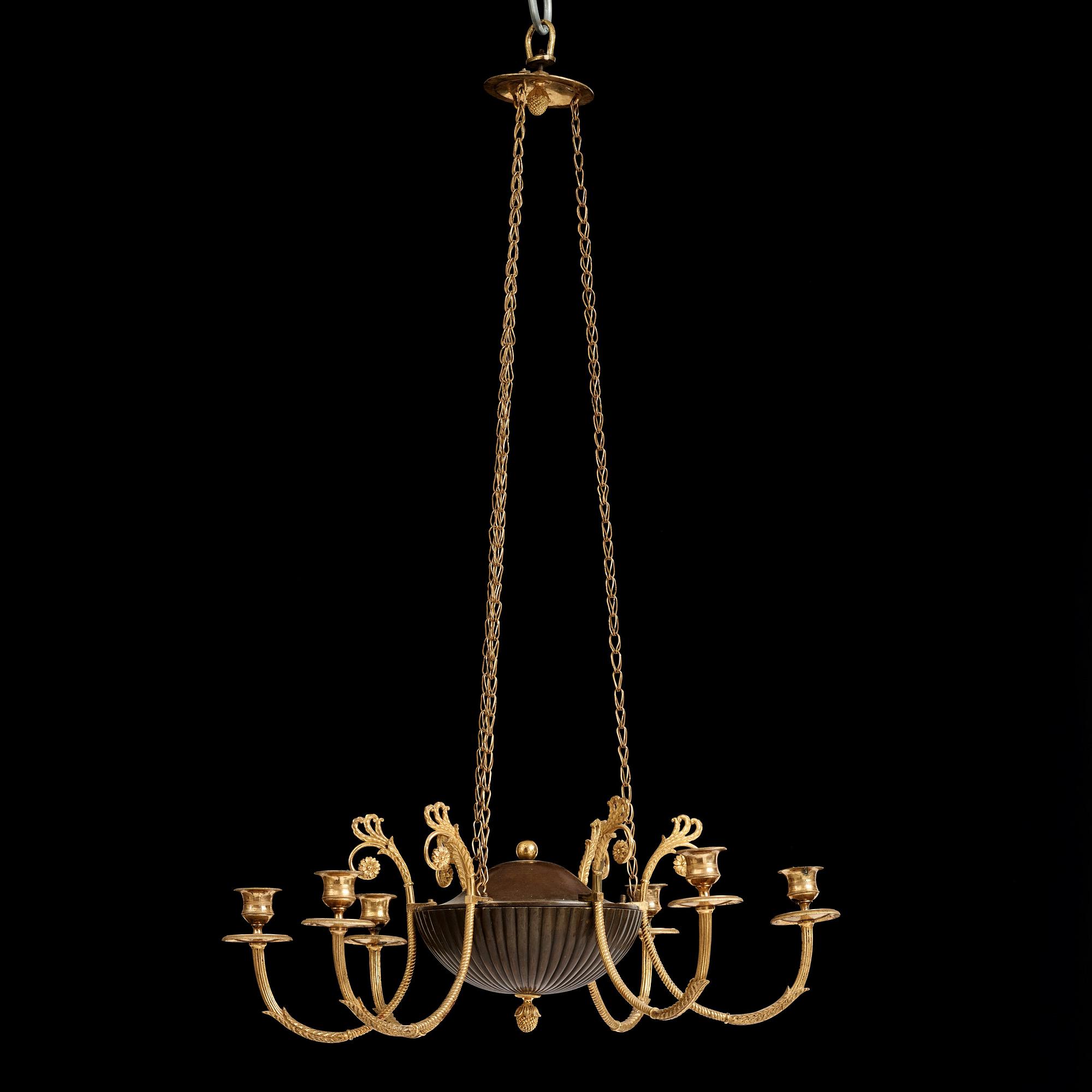 AMPEL, för sex ljus, Stockholmsarbete omkring år 1800, Sengustaviansk.