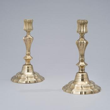 PAIR OF ROCOCO CANDLESTICKS, 18th century.