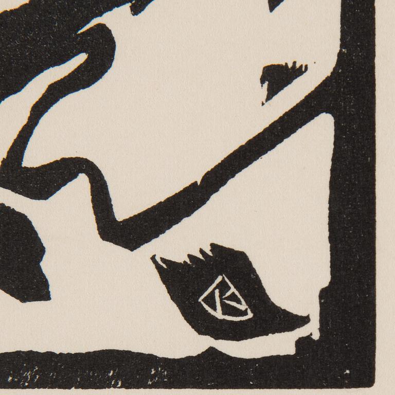 WASSILY KANDINSKY, träsnitt, signerat i stocken.