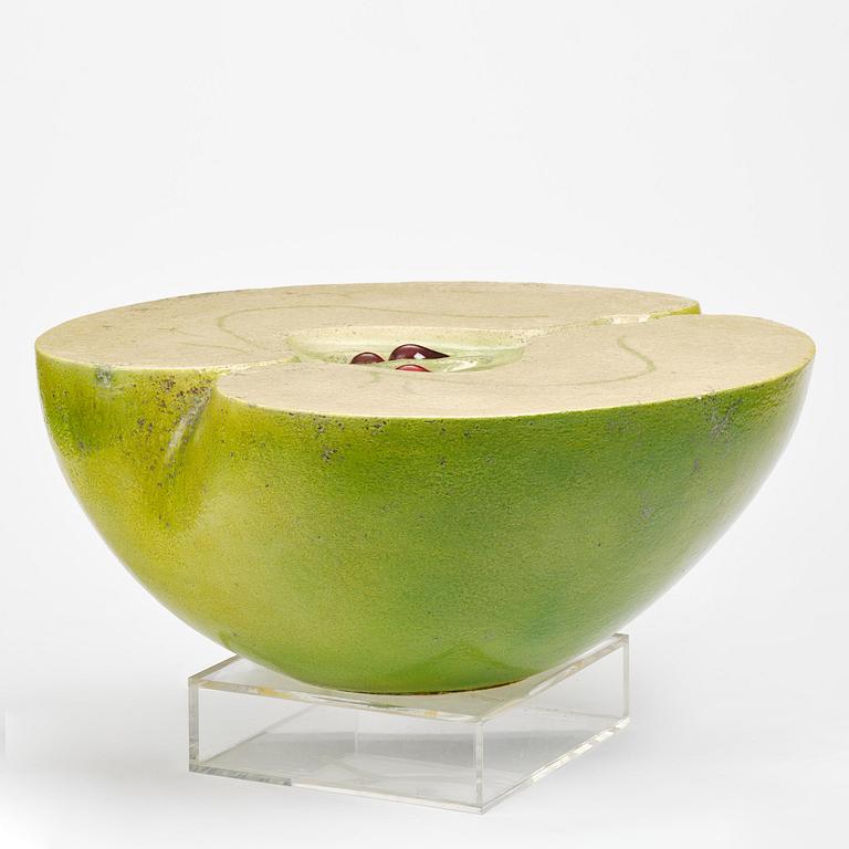Hans Hedberg, a large faience sculpture of an apple, Biot, France.