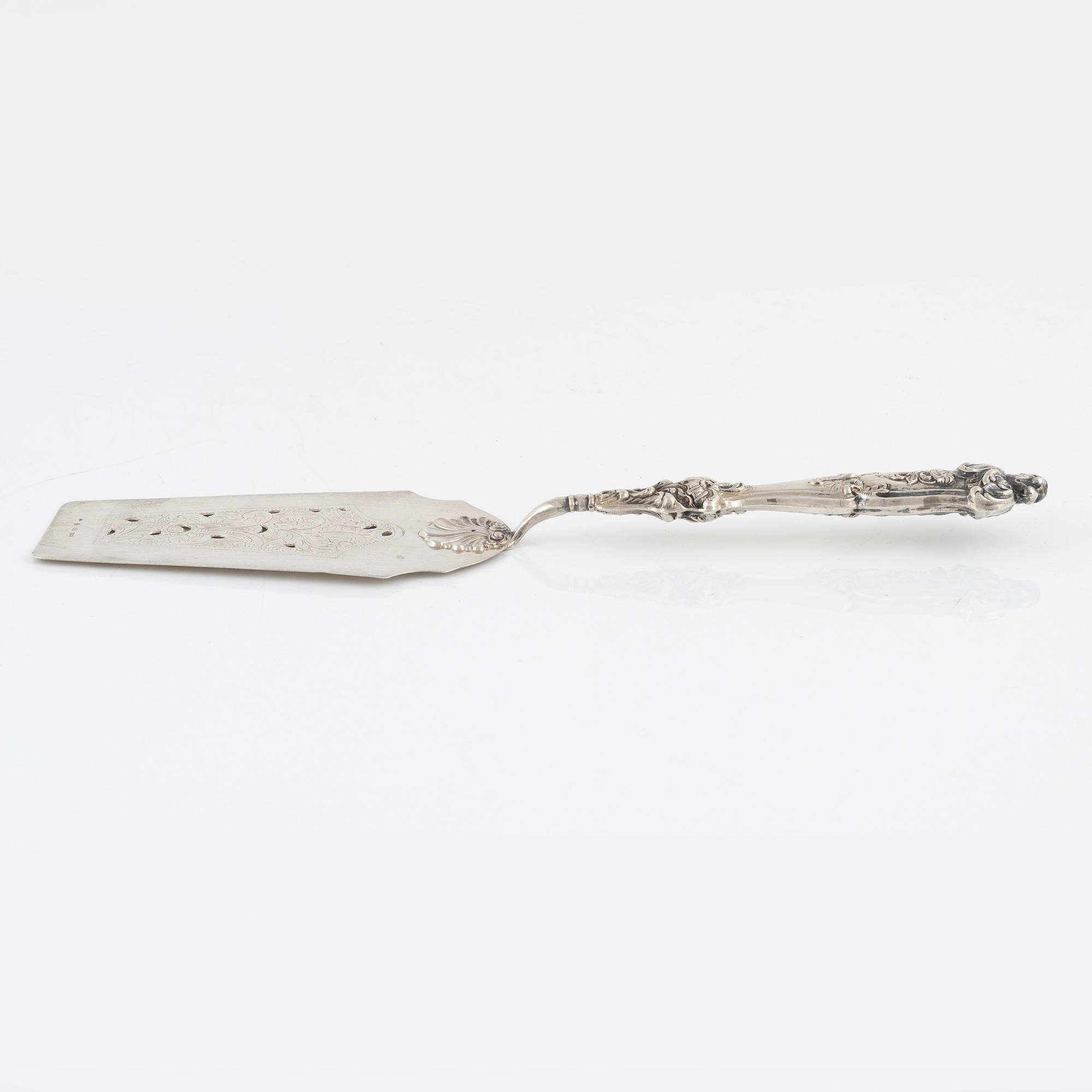 A silver fish server, Stockholm, 1848.