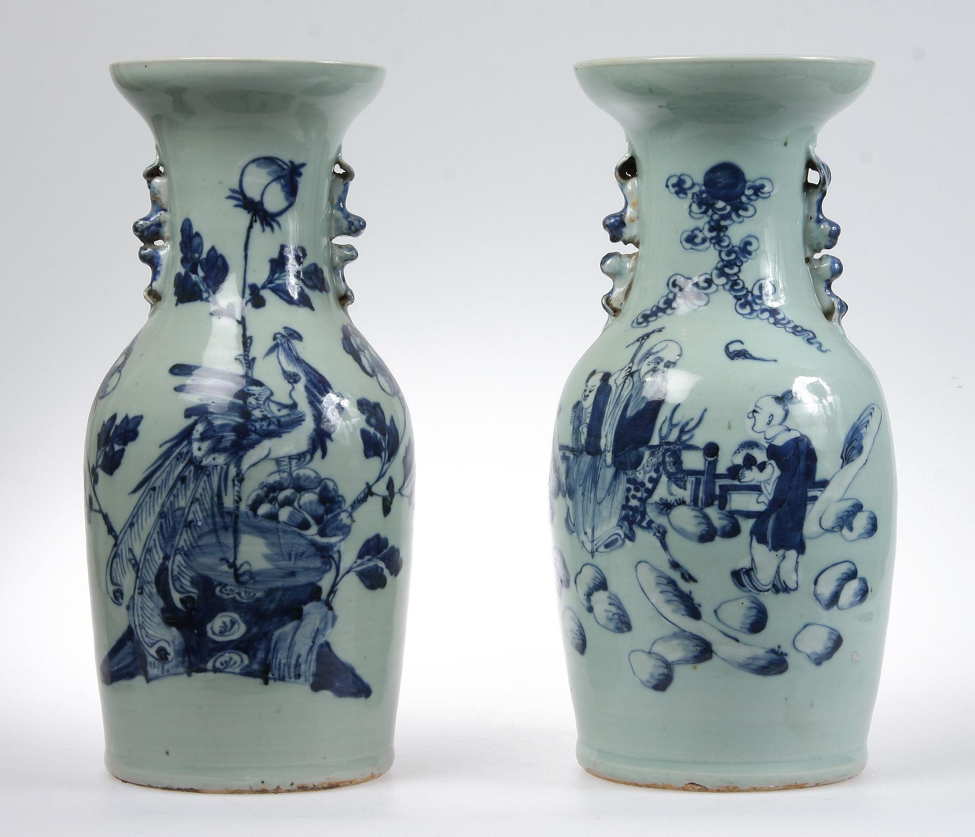 URNOR, 2 st, porslin, Kina, 1800-tal.