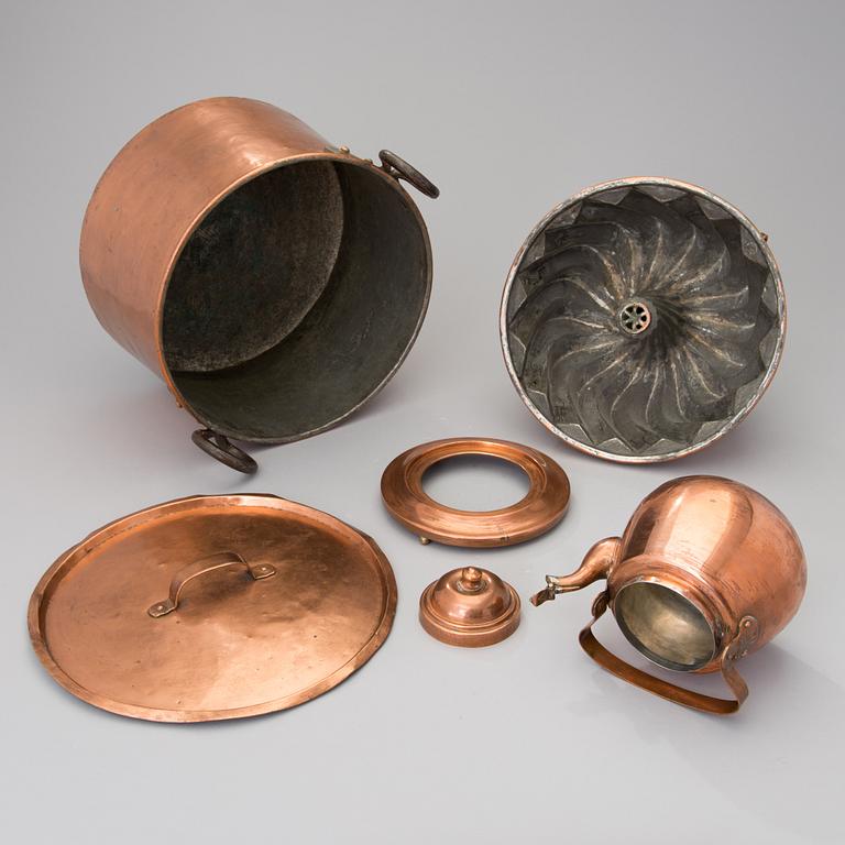 KOPPARFÖREMÅL, 3 st, 1800- och 1900-tal.