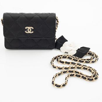 Chanel, väska, Mini Satin Camelia Chain bag.