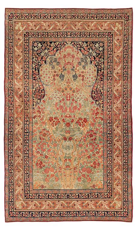 Rug, antique Kirman Laver, southern Iran, c. 206 x 125 cm.