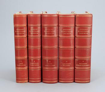 BOKVERK, 5 vol, "Svenskt konstnärslexikon", Dahlbeck-Hagström (red), Allhems Förlag, Malmö 1952.