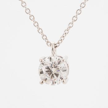 An 18K white gold necklace with a brilliant-cut diamond ca. 1.00 ct. With IGI certificate.