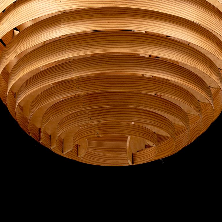 HANS-AGNE JAKOBSSON, a pinewood ceiling lamp, from AB Ellysett Markaryd, second half of the 20th century.