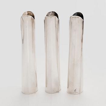 Tapio Wirkkala, Maljakoita, 3 kpl, TW 36, hopeaa, Kultakeskus, Hämeenlinna 1965, 1970 ja 1979.