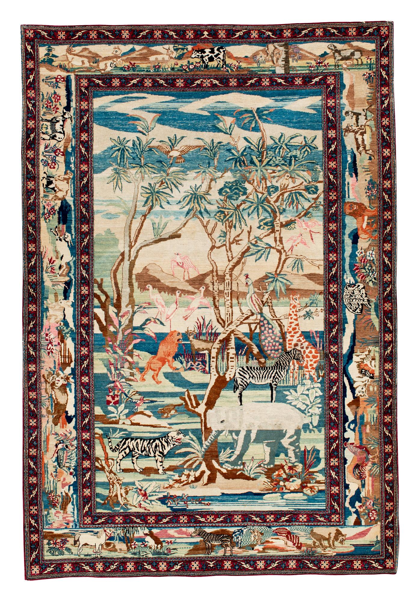 SEMIANTIK ISFAHAN FIGURAL. Möjligen Ahmad. 210 x 143,5 cm.