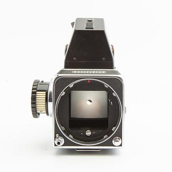 Hasselblad 500 C/M camera with lens and accessories.