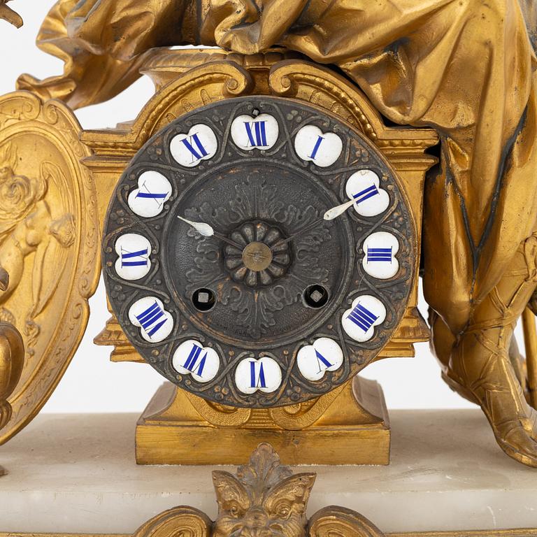 A mantle clock, late 19th century.