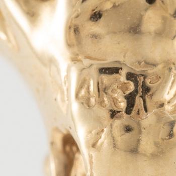 Necklace, gold with grey-toned pearl.