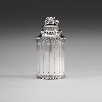493. A Swedish 18th century silver tea-caddy, marks of Petter Eneroth, Stockholm possibly 1783.