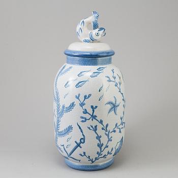 A ceramics urn made by EVA JANEKE BJÖRK, for Bo Fajans, mid 20 th century.