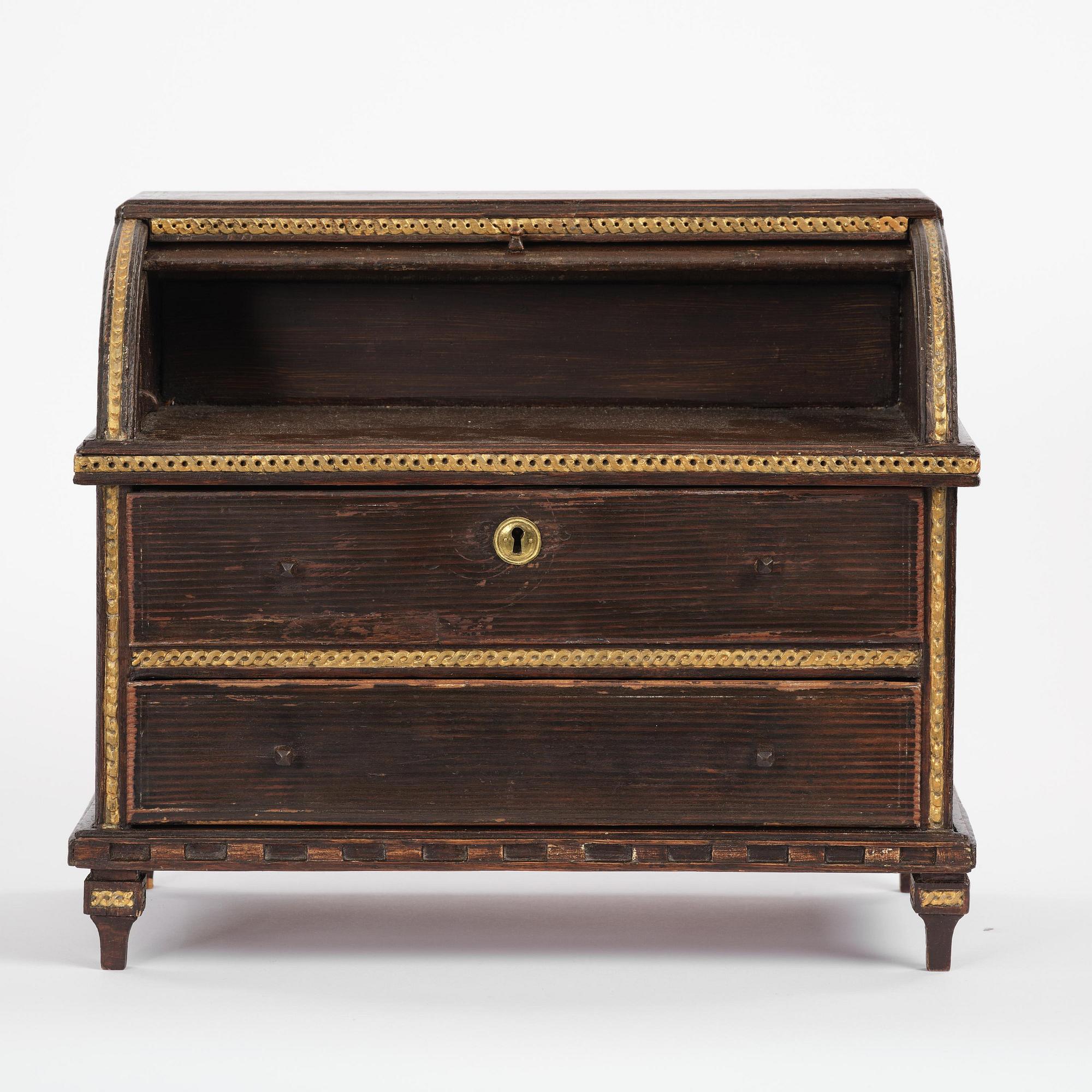 A Gustavian painted miniature escritoire.